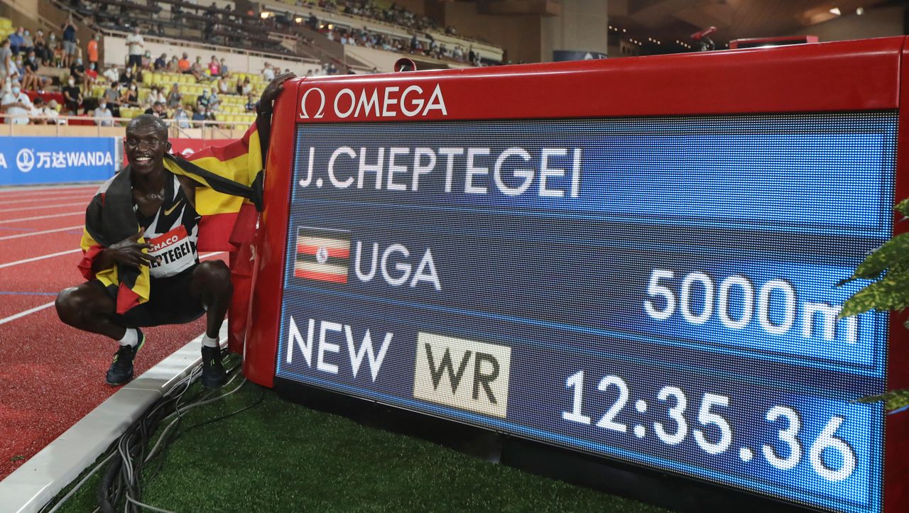 Leichtathletik in Monaco: 12: 35,36 Minuten - Joshua Cheptegei glänzt mit einem Weltrekord auf 5000 Metern