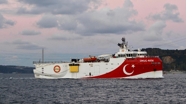 Forschungsschiff Oruc Reis: untersucht Erdgasvorkommen im östlichen Mittelmeerraum vor der Türkei.  (Quelle: Reuters / Yoruk Isik)