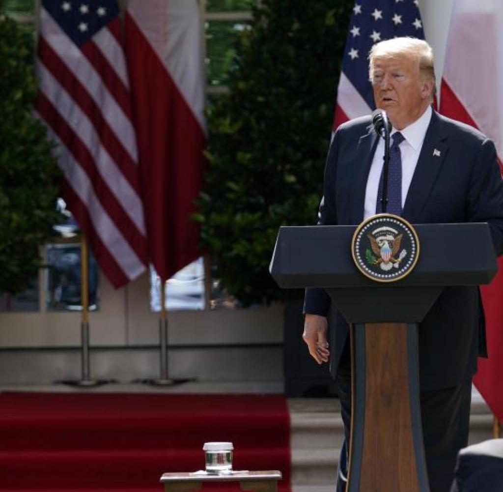 Der amerikanische Präsident scheint mit niemandem in Europa so verbunden zu sein wie mit den Polen.  Hier: Trump und Präsident Duda im Juni im Weißen Haus