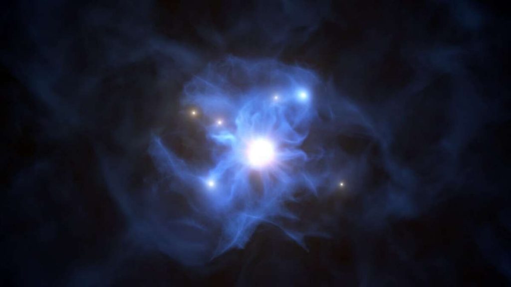 Kosmisches Phänomen: Supermassives Schwarzes Loch "ernährt" sich von umgebenden Galaxien