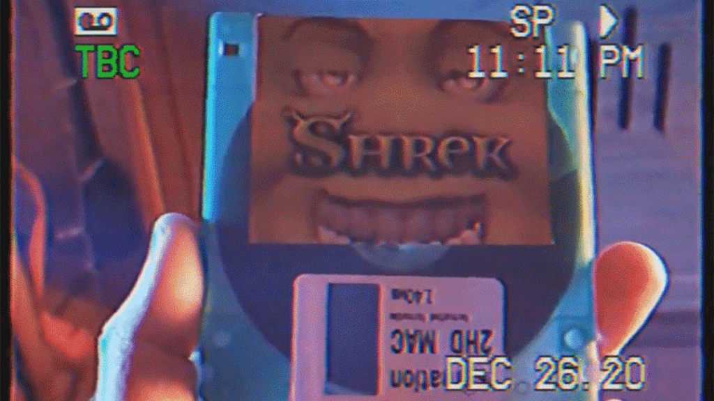 Einige Körper legen alles Shrek auf eine 1,44 MB Diskette