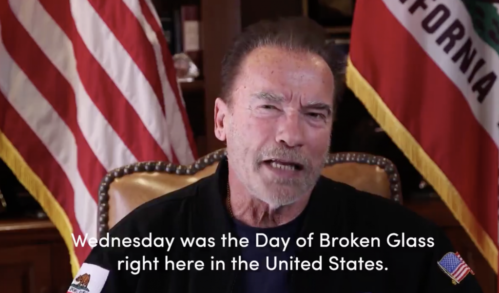 Schwarzenegger beruft sich auf Nazi-Deutschland in einem kraftvollen Video, in dem es um Aufstände auf dem Capitol Hill geht