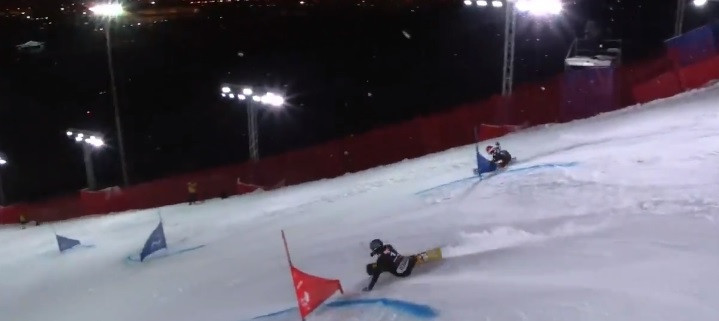 Karlagachev Slalom für seinen ersten Snowboard World Cup Sieg in Moskau