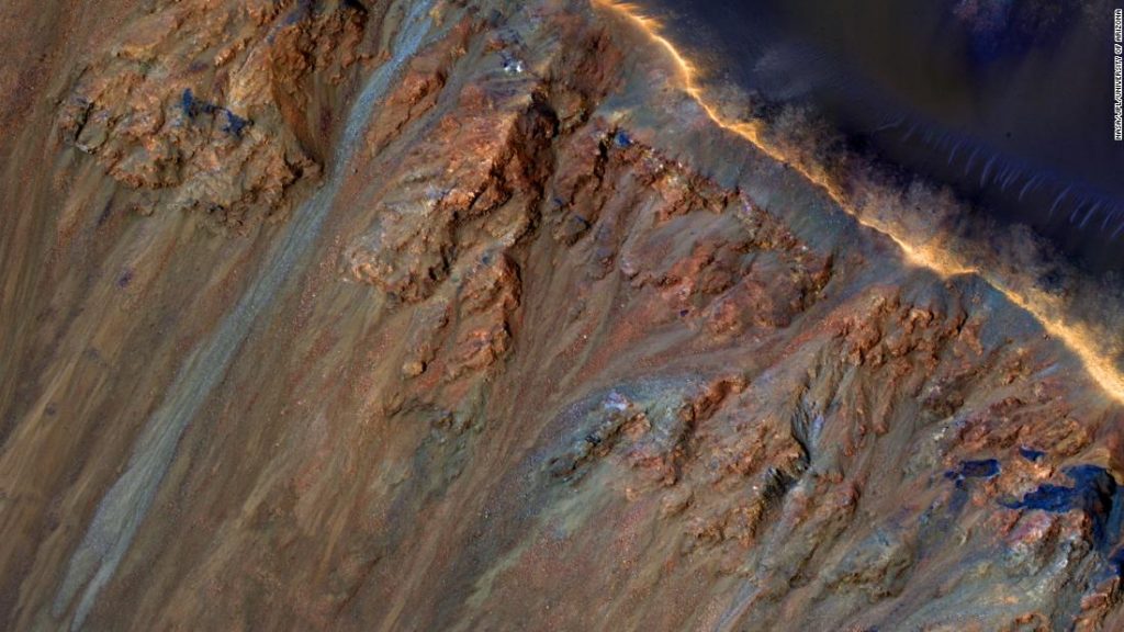 Erdrutsche auf dem Mars können durch Schmelzen von Eis und Salz unter der Oberfläche verursacht werden