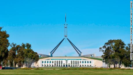 Ein Blick auf das australische Parlament in Canberra am 20. August.