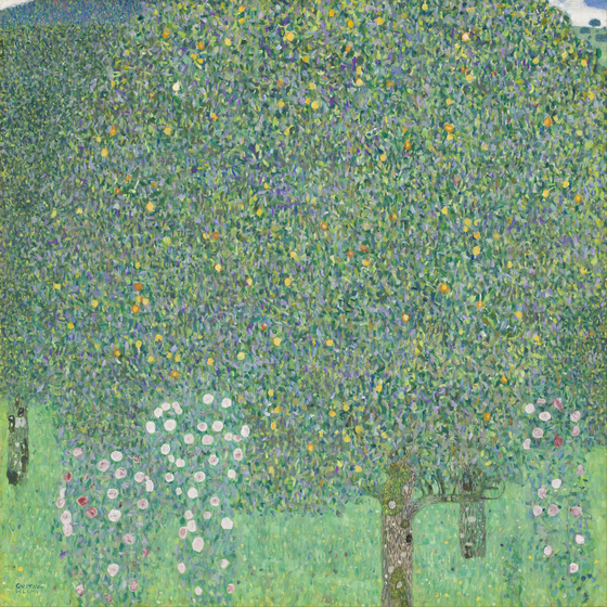 ″Rose bushes under trees″ by Gustav Klimt, currently held by the Musee d'Orsay, is one of the 15 artworks that were looted from Jews during World War II and will be returned to the heirs of the original owners. The French senate Tuesday approved the return of the 15 artworks as part of efforts by the government to accelerate restitutions.  [WIKIMEDIA COMMONS]