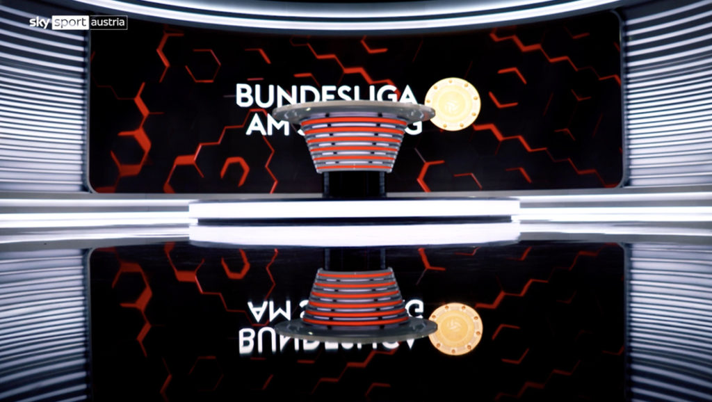 Das neue Studio von Sky Sport Austria kombiniert Videowände mit linearen Sets