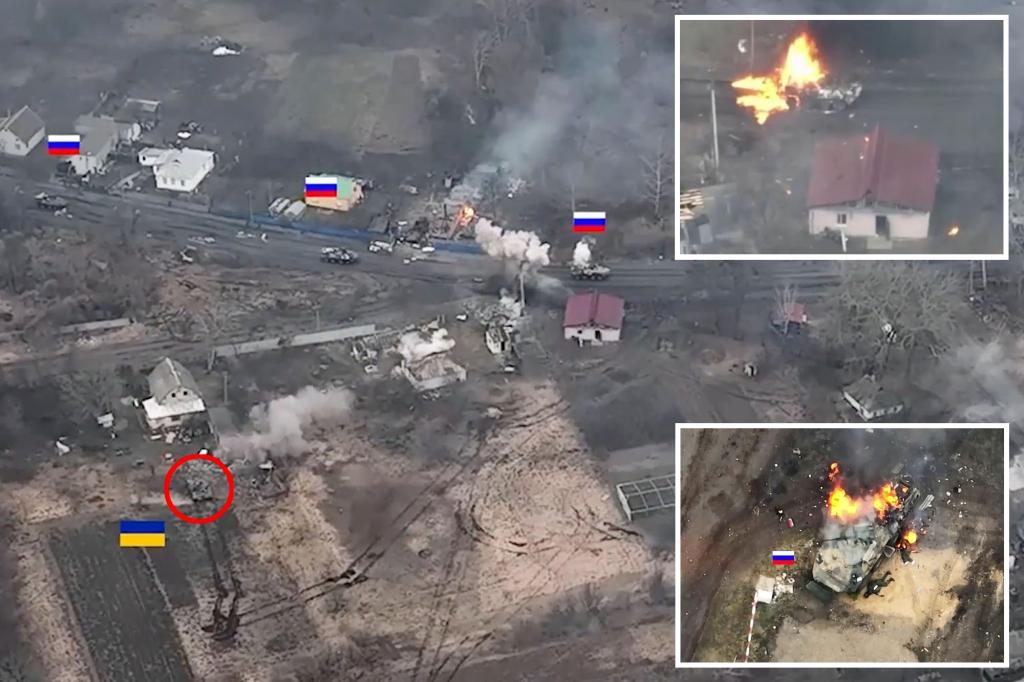 Ukrainischer Panzer überfällt russische Panzerkolonne in der Nähe von Kiew: Video