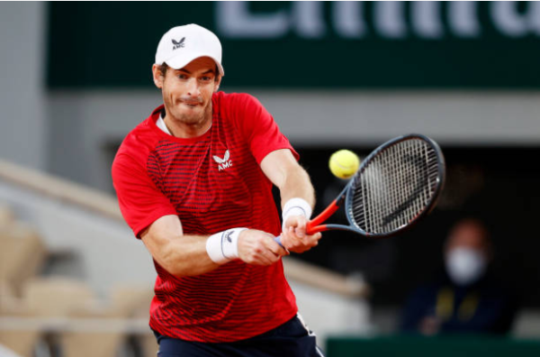 Andy Murray in action ahead of the ATP Cologne Indoors