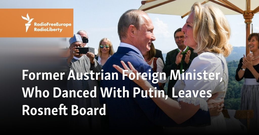 Der frühere österreichische Außenminister, der mit Putin getanzt hat, verlässt den Rosneft-Vorstand