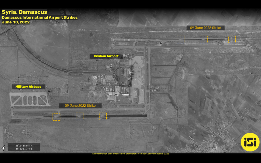 Russland greift Israel an, da Satellitenbilder zeigen, dass der Flughafen von Damaskus nach einer Razzia „behindert“ ist