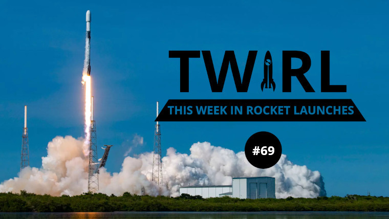 The TWIRL logo in front of a Falcon 9