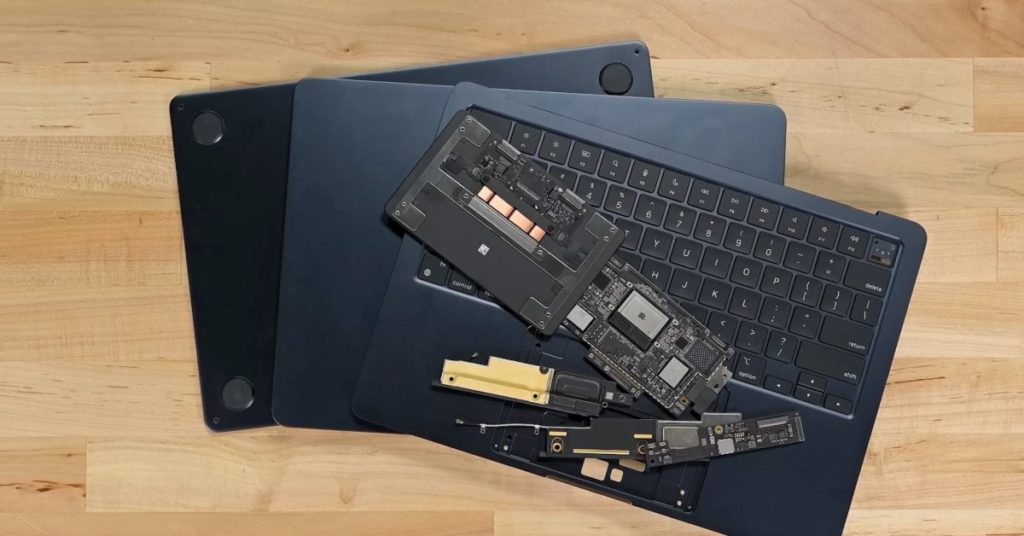 Der Teardown von iFixit zeigt das Innere des MacBook Air M2