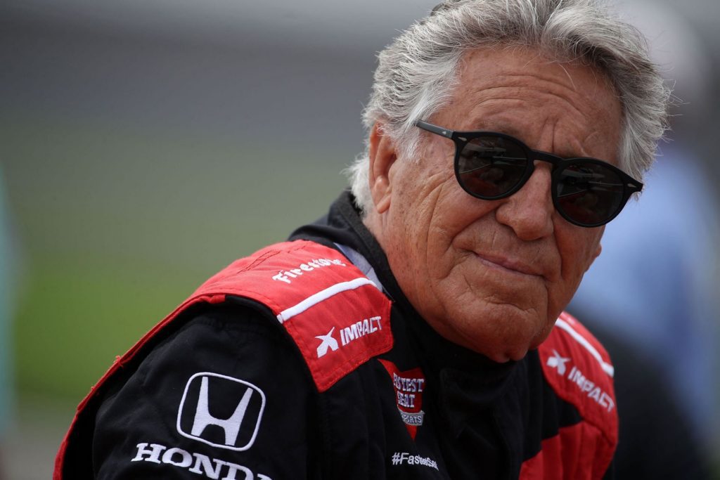 Former F1 world champion Mario Andretti looks on during the 103rd Indianapolis 500 in 2019 (Photo by Chris Graythen/Getty Images)