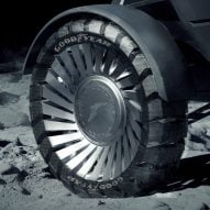 Rendering des luftlosen Goodyear-Reifenkonzepts für das Mondfahrzeug