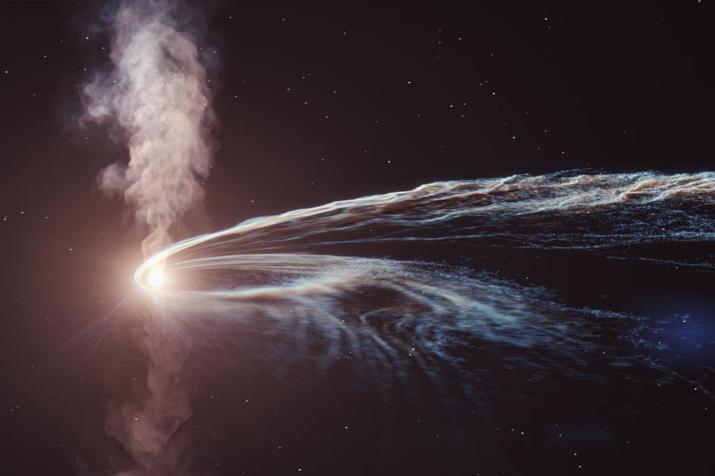 Schwarzes Loch „rülpst“ Stern Jahre nachdem es es gegessen hat