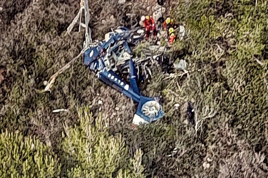 Screenshot eines abgestürzten Hubschraubers