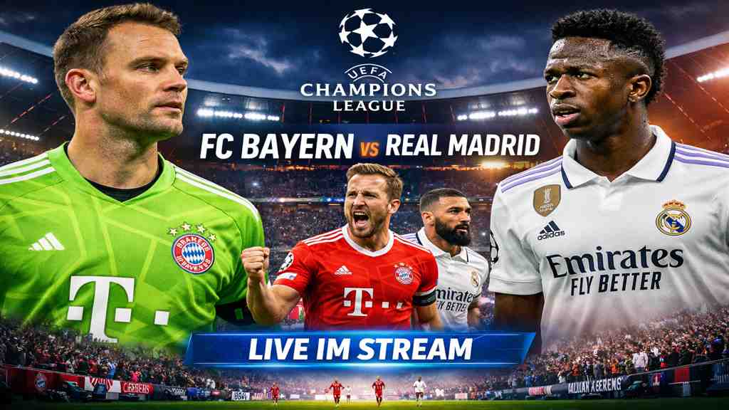 FC Bayern gegen Real Madrid: Champions-League-Rückspiel live im Stream