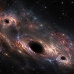 Drei massereiche schwarze Löcher in einer jungen Galaxie entdeckt